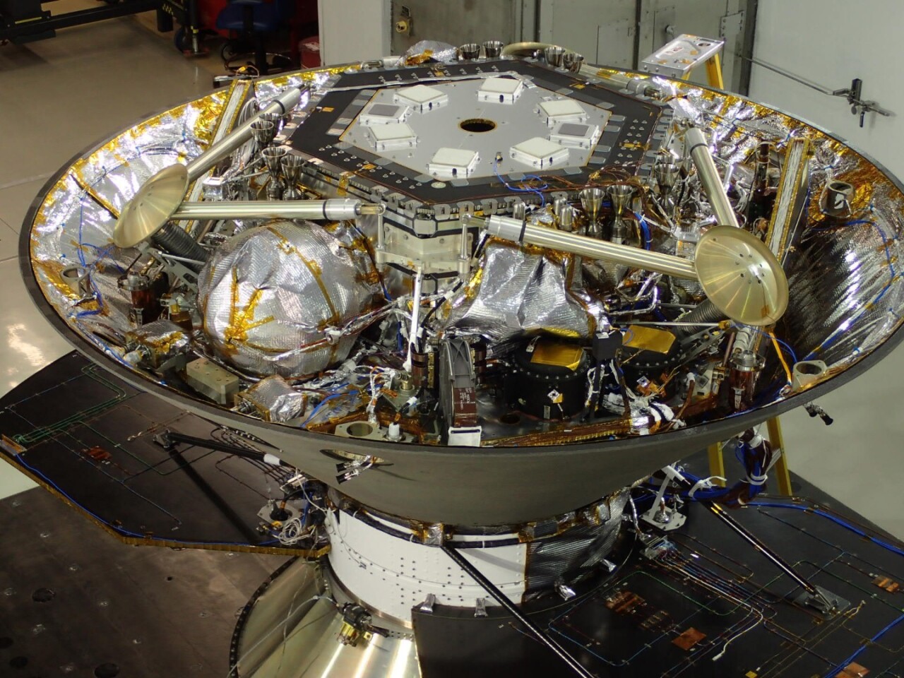 InSight undergoing acoustics testing