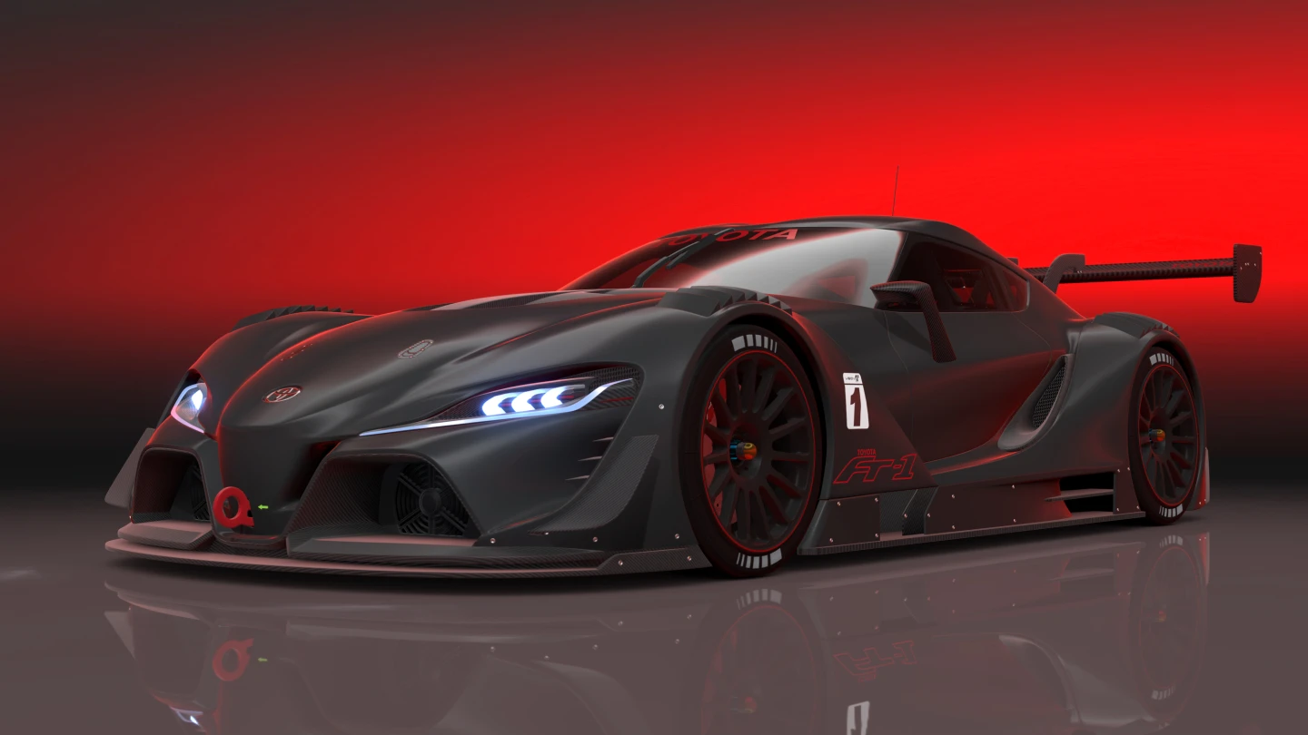 An extreme body kit transforms the FT-1 concept into a virtual race car
