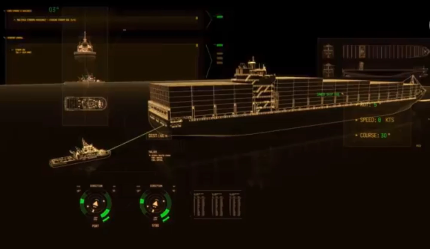 The heads-up display shows information from other ships