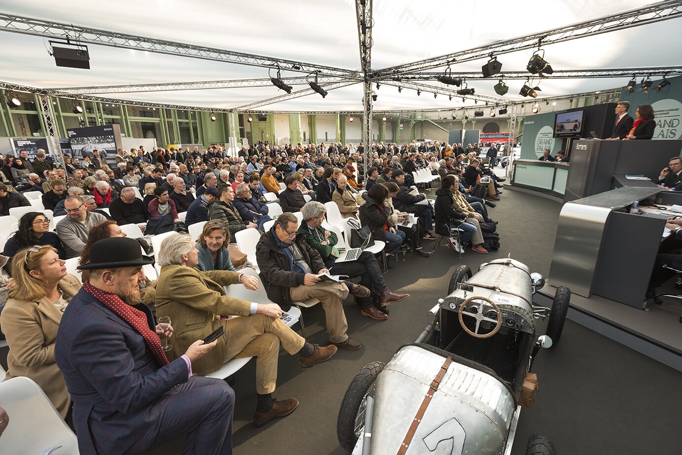 This replica of a mid-1920s Bentley 4.5-Liter racer was built in 2017 by a German enthusiast. The car is a 2/3 scale replica, and although a three meter length might seem large for children's car, the real 1920s Bentley 4.5-liter is huge at 4.38 meters (172.4 in) in length. When it came time to choose a suitable prop alongside the main auction podium at Bonhams' Grand Palais auction, this car took pride of place. Sold for $16,899 (€13,800) Full story