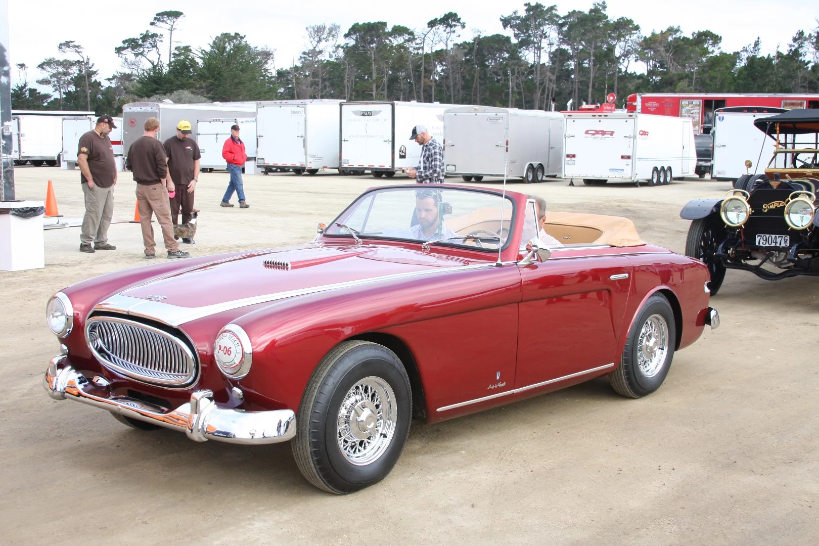 A Cunningham departs on Pebble Beach Concours d'Elegance Tour d"Elegance