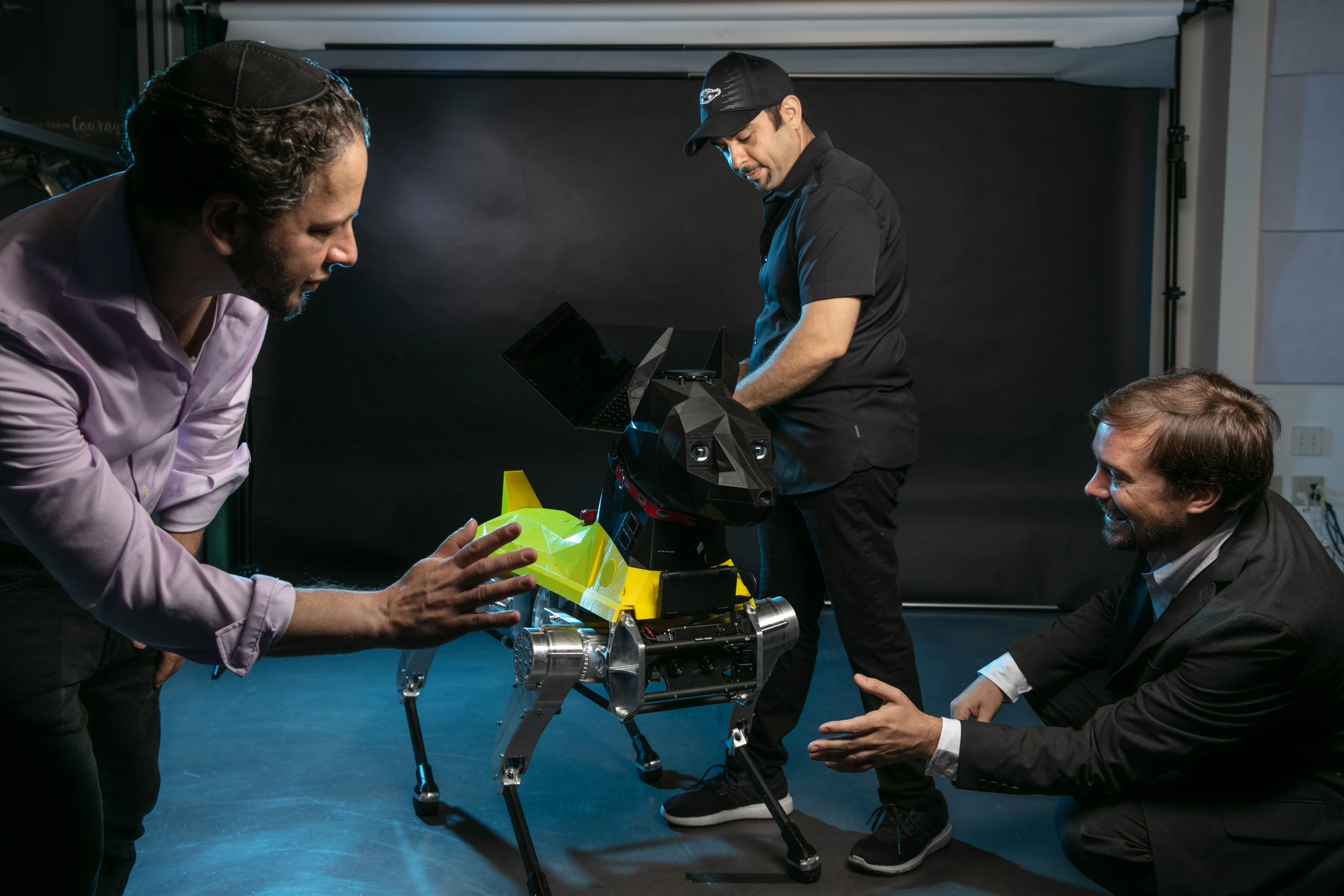 From left: Elan Barenholtz, Pedram Nimreezi and William Hahn, with Astro