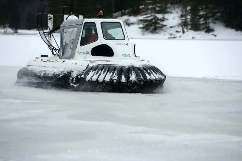 The AirRider hovercraft has less drag in snow conditions