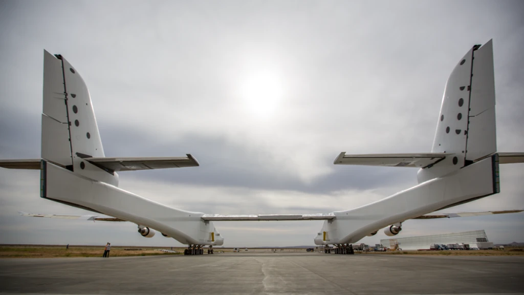 The Stratolaunch plane is built to accommodate payloads up to 550,000 lb (249,476 kg)