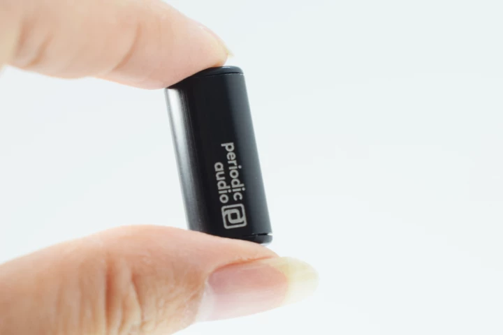 "We wanted to make a high resolution, high power USB DAC that we could ALWAYS take with us. Something so small and easy to use, there would never be an excuse to not have it with you. So we took a 3.5-mm TRS jack, and a USB-C jack, put them back to back, and set our goal: full high-res, high-power in something that size," said Periodic Audio