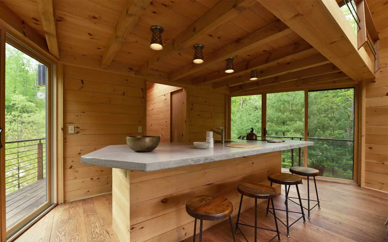 The design also allows for plenty of overhead room, so residents don't have the sense of being squashed in