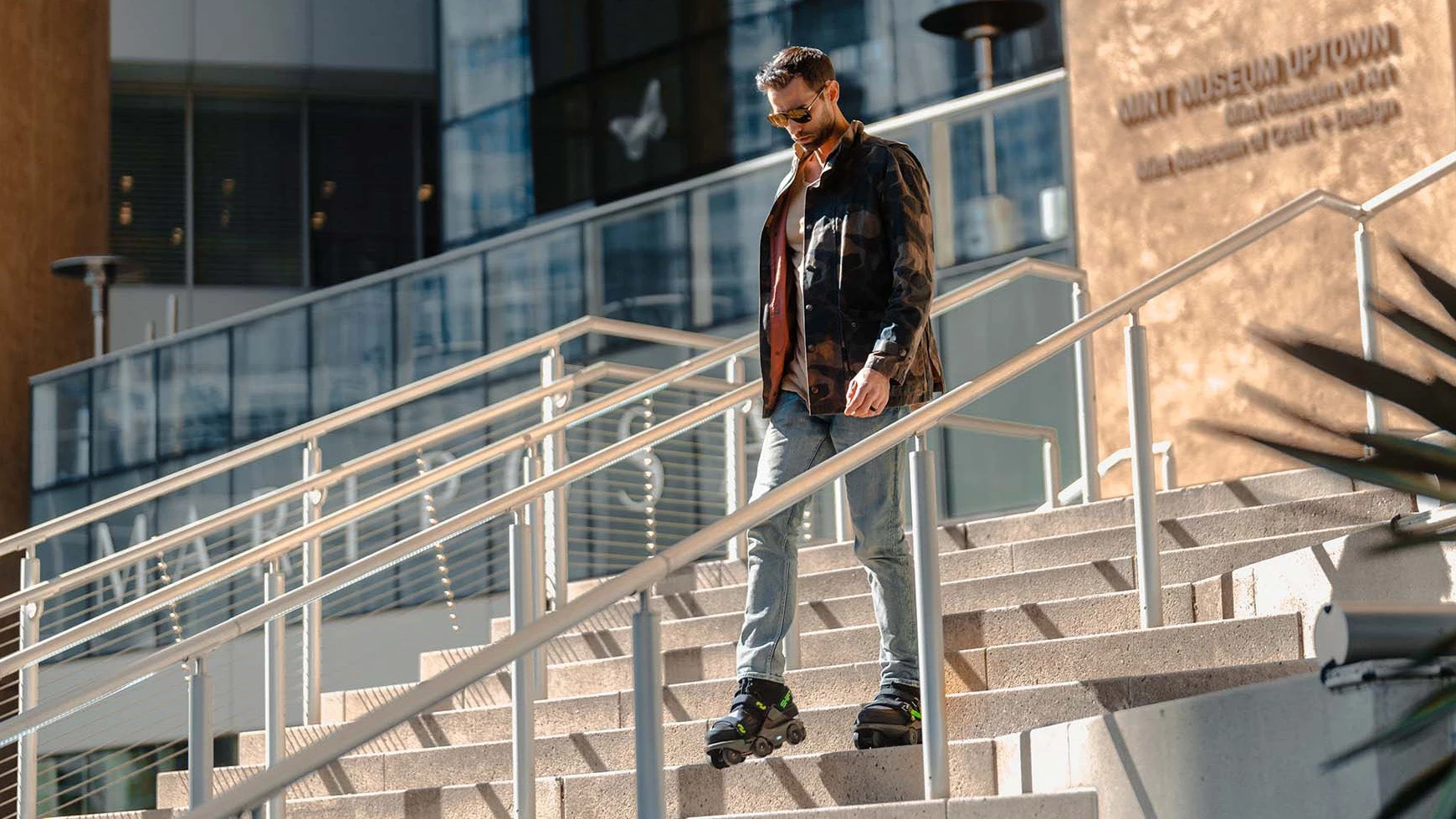 The wheels lock when you’re taking the stairs.