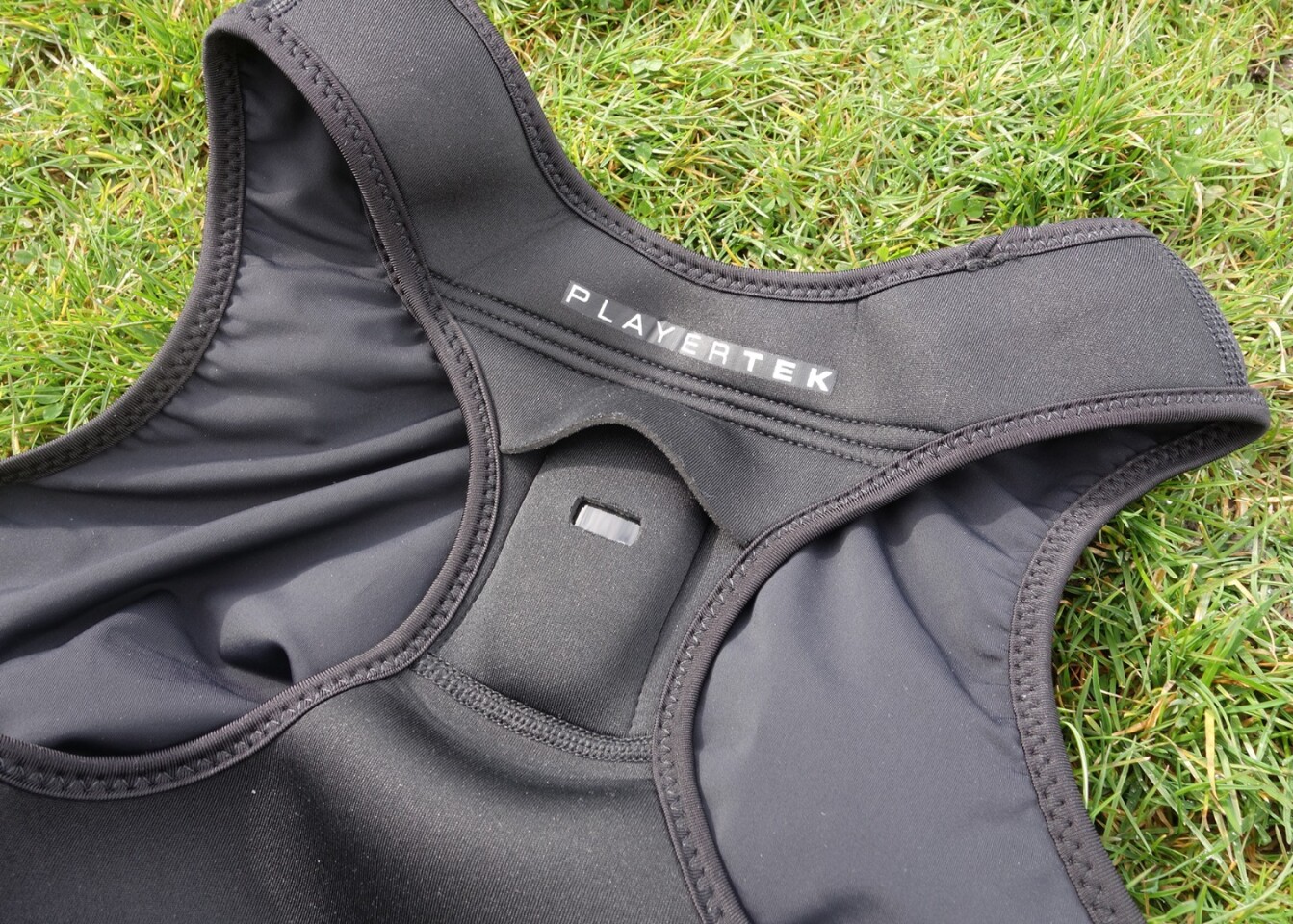 The Playertek tracker fits inside a custom-made vest, and seven sizes are available