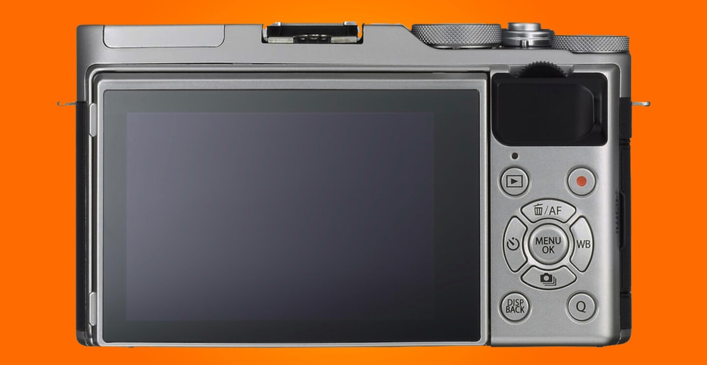 The rear of the Fujifilm X-A3 mirrorless camera