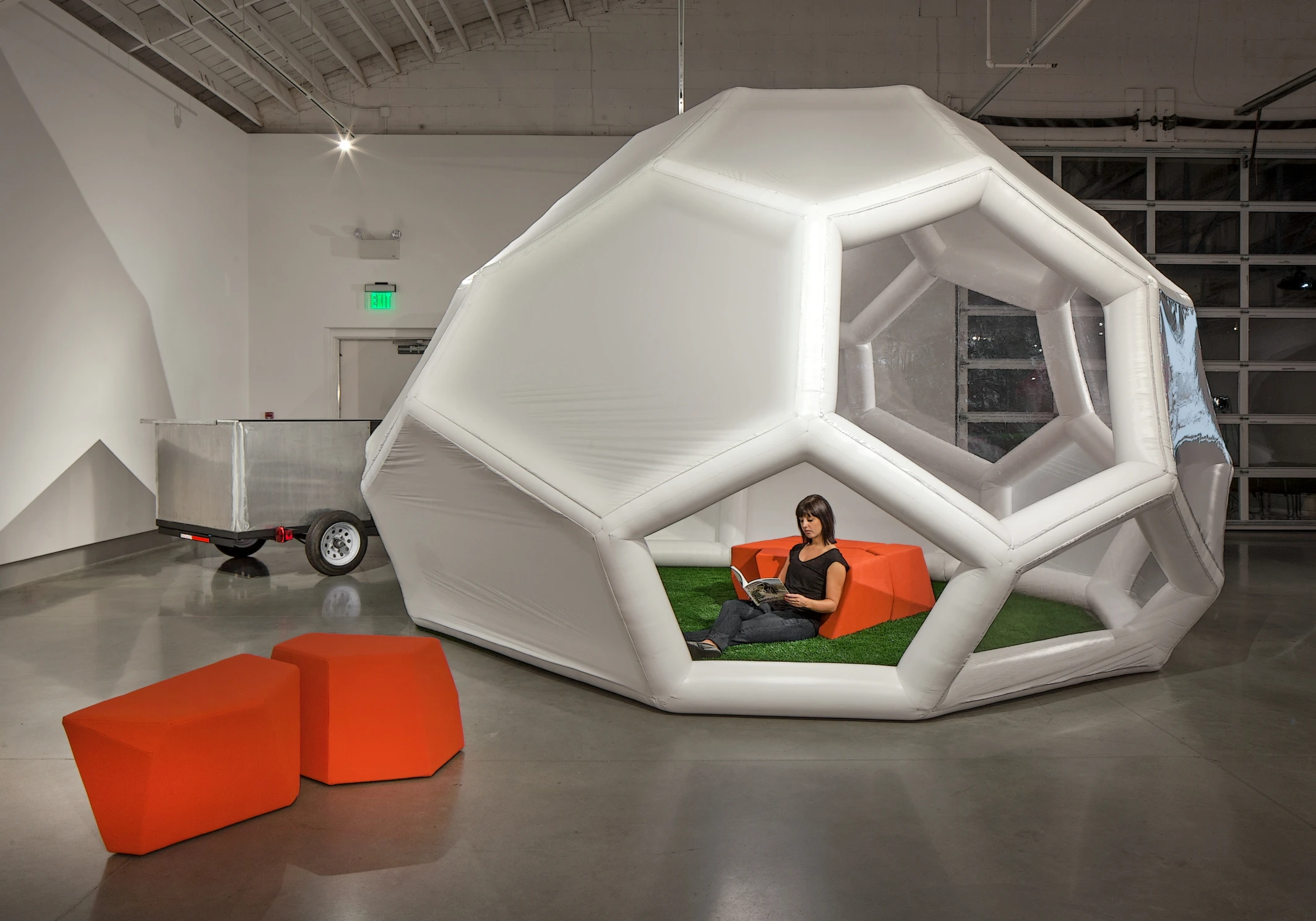 The Pneumad is an inflatable portable shelter designed for the nomadic traveler