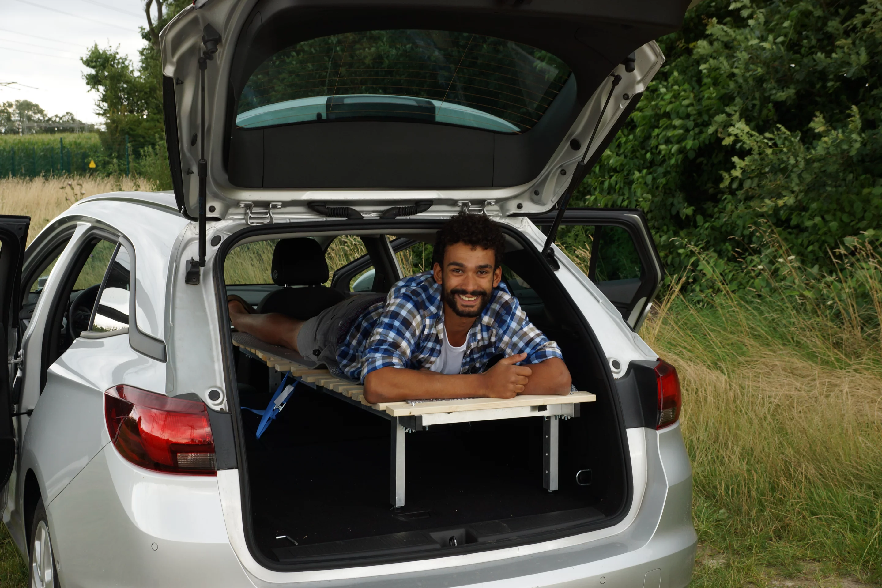 CarCamper founder Moses Kramer developed the kit for his own Opel Astra and now looks to sell it to other adventure-minded small car owners