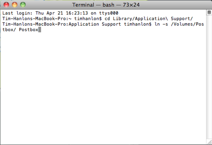 Creating a symbolic link to your encrypted email