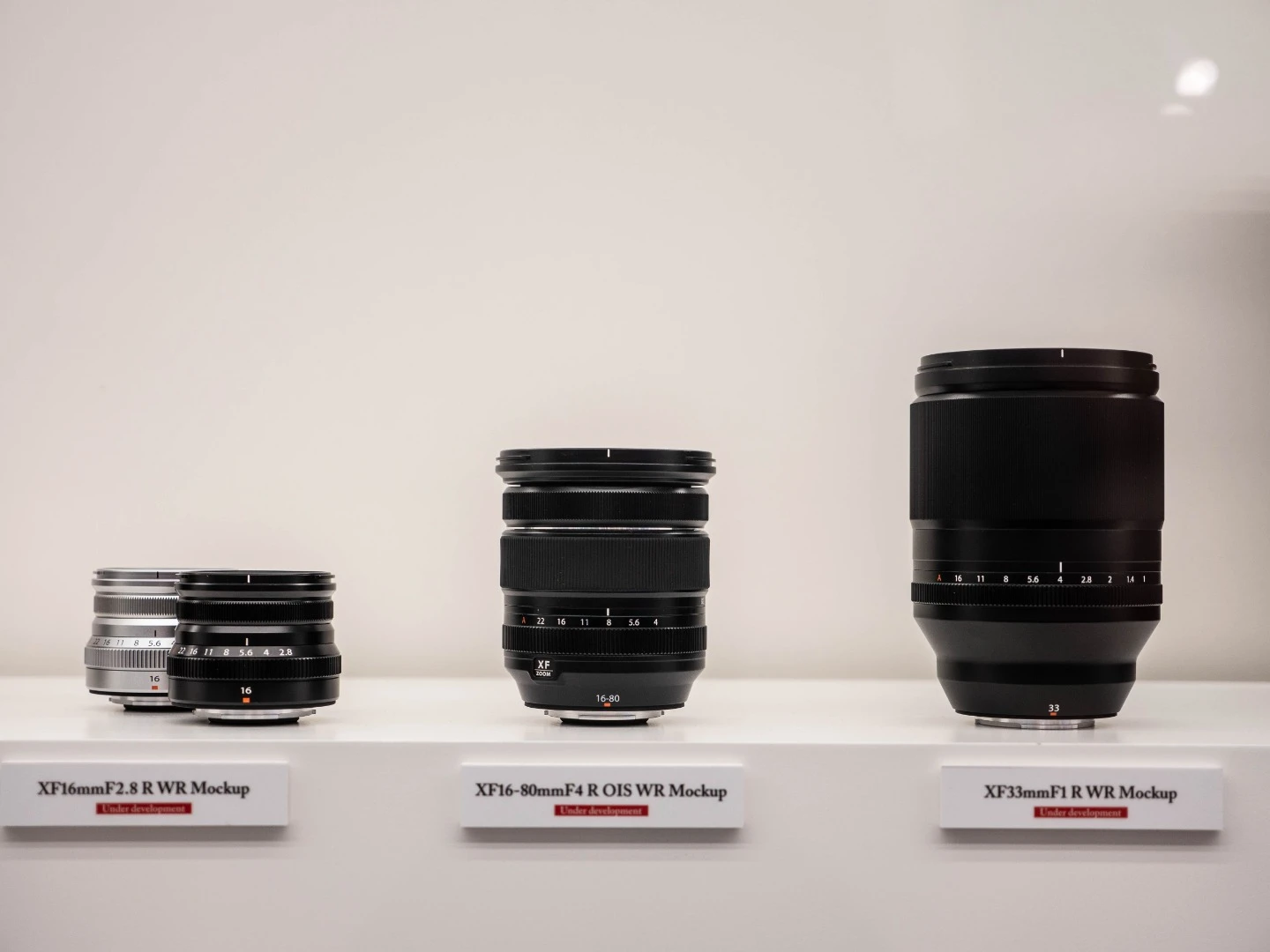...the most fascinating of which is on the right, a giant, chunky 33mm F1 lens for m43 bodies. Bokeh city!