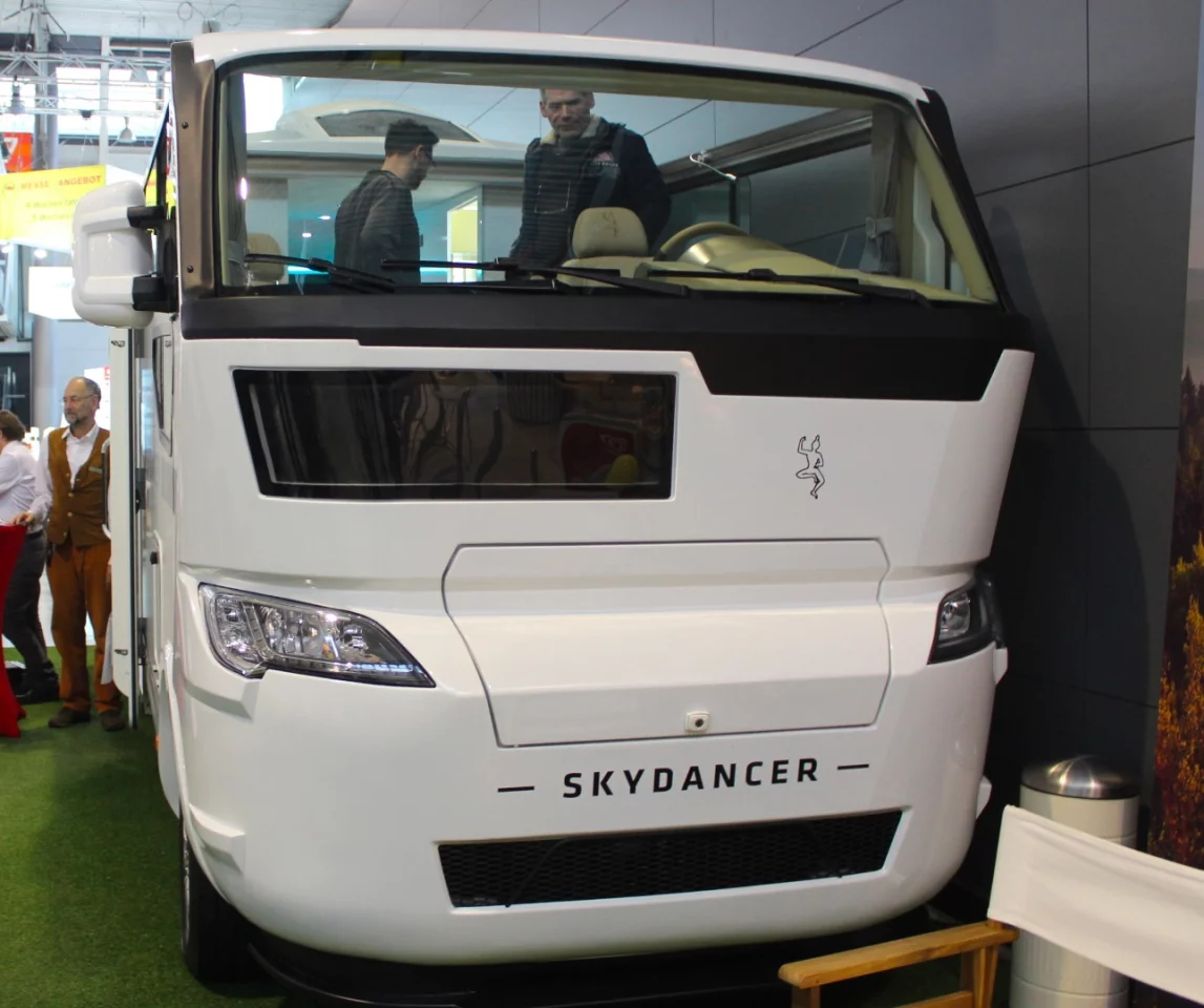 Skydancer's dual-level frame makes for an awkward front-end design but a unique motorhome experience