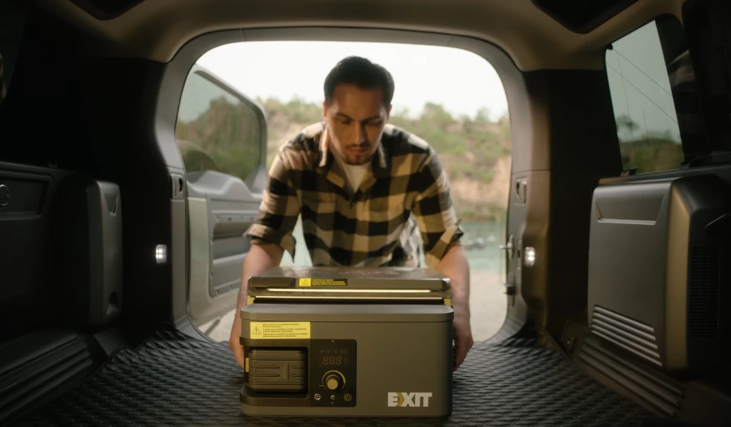 The relatively boxy, compact Fire 'n' Go packs comfortably inside a vehicle ... especially when you're bringing no other camping gear whatsoever along