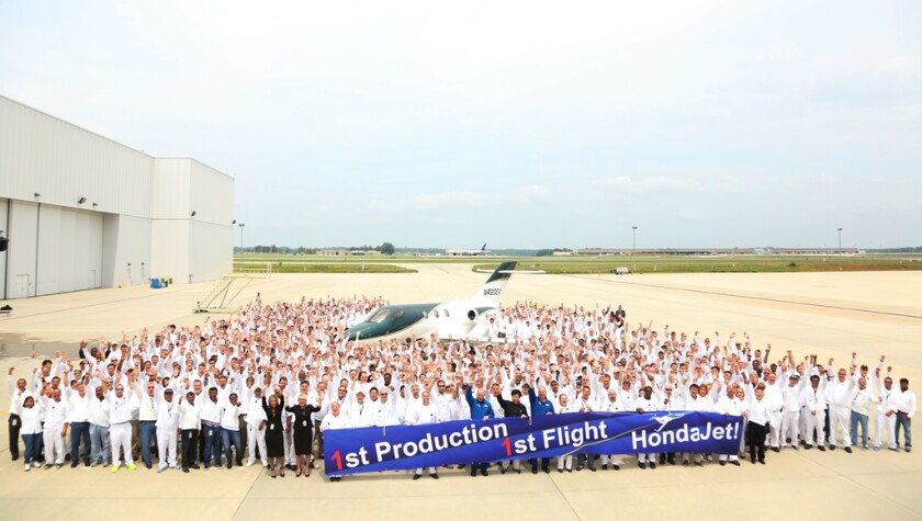 The HondaJet production team