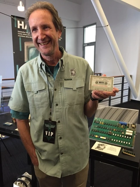 David Kottke, an early Apple employee, with the board and cassettes on display at the Vintage Computer Festival in Mountain View, California, early this month