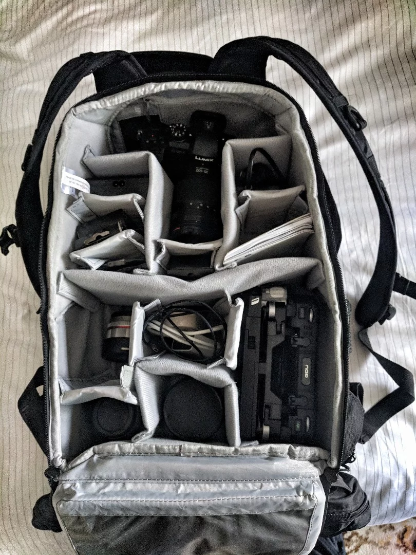 The GDU 02 and controller fit very handily into a camera backpack.