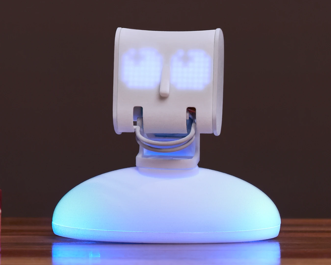 Picoh stands 4 in (10 cm) tall, his nose is a touch sensor and his motorized "lips" can move in time to sounds