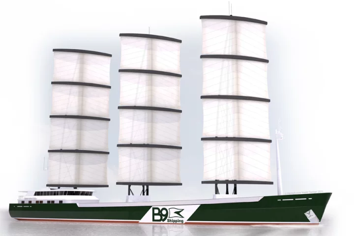 B9 Shipping's sailing cargo ships would feature a Dyna-rig sail system