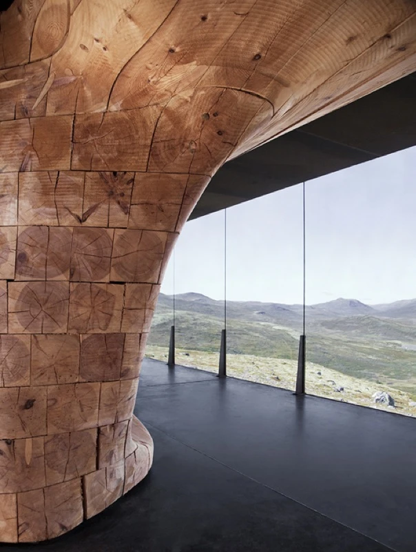 Cultural category winner: Tverrrfjellhytta Norwegian Wild Reindeer Center Pavilion, Hjerkinn, Norway - interior view (Photo: Ketil Jacobsen)
