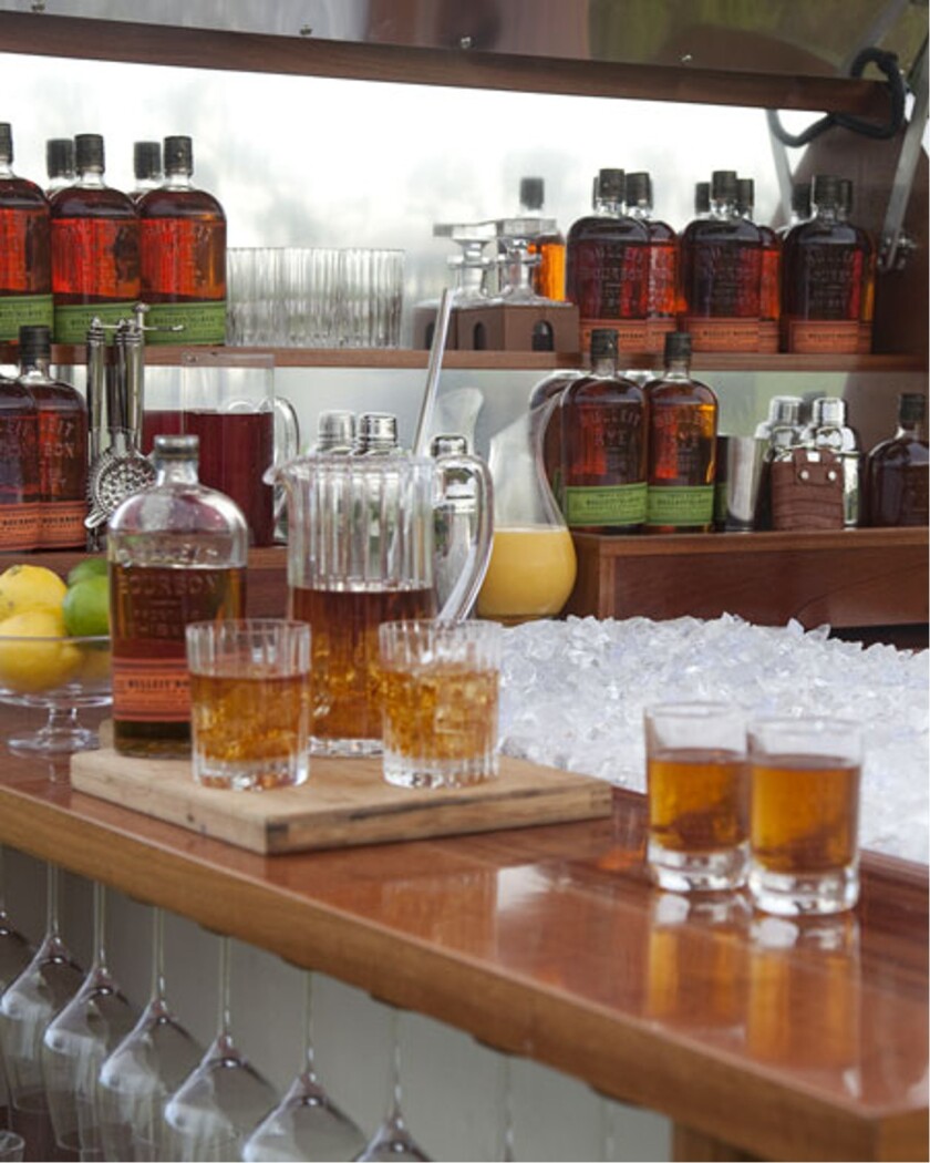 The Bulleit Frontier Whiskey Woody-Tailgate Trailer's ice chest
