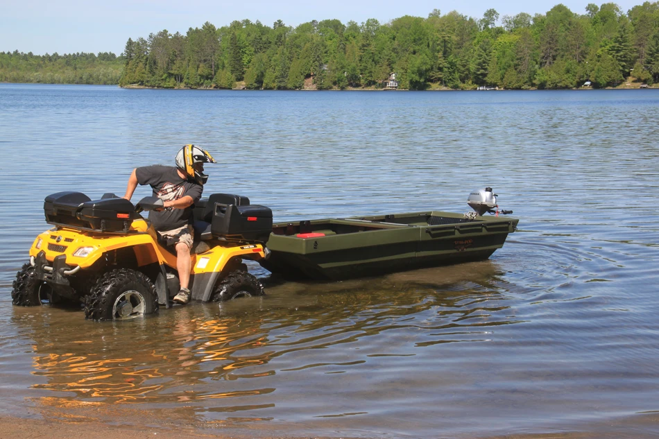 Back the boat right into the water