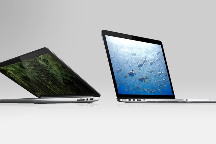 We take a look at how Toshiba's KIRAbook and Apple's 13-inch MacBook Pro with Retina display compare