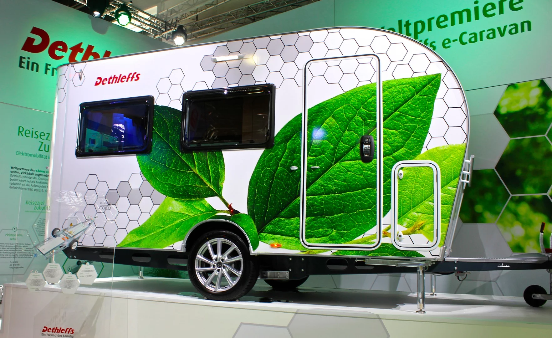 An electric-assist trailer concept, the 2018 Dethleffs E.Home Coco featured an 80-kWh lithium battery and solar panels