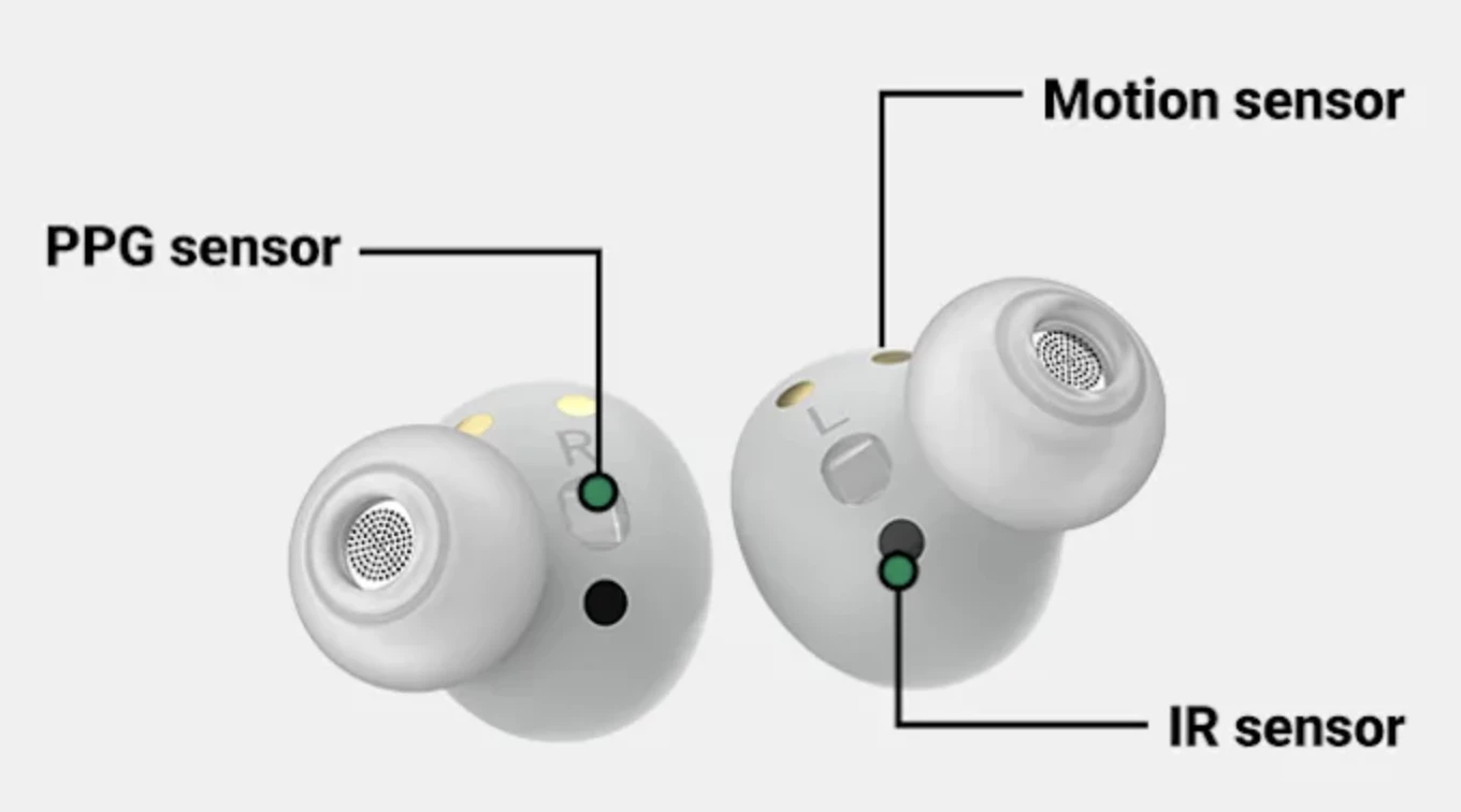 The ergonomic buds have key biometric sensors built into them
