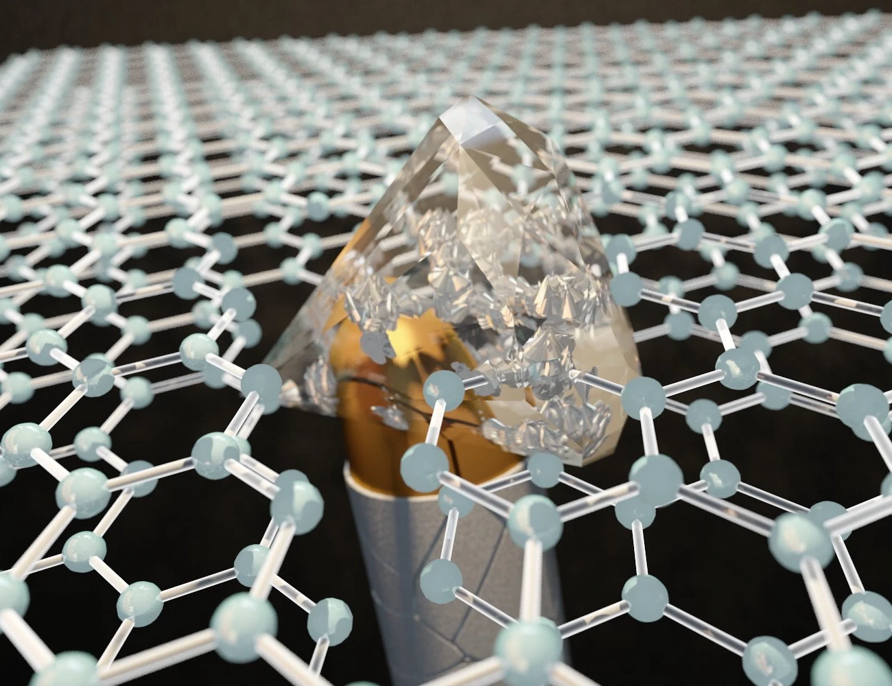 Made of two stacked layers of graphene, diamene temporarily becomes harder than bulk diamonds under impact