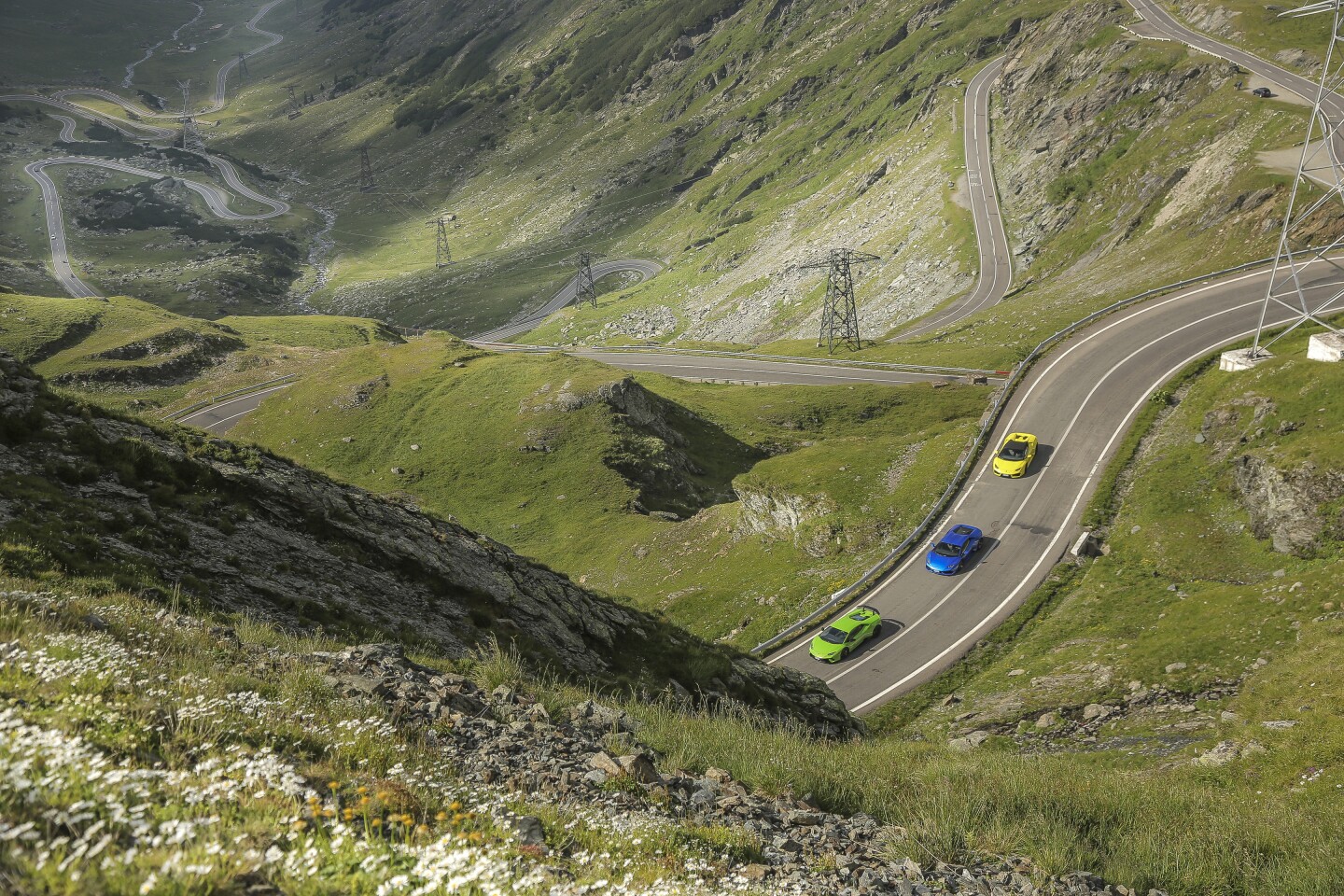 Lamborghini lets six Huracans loose on the Transfagarasan