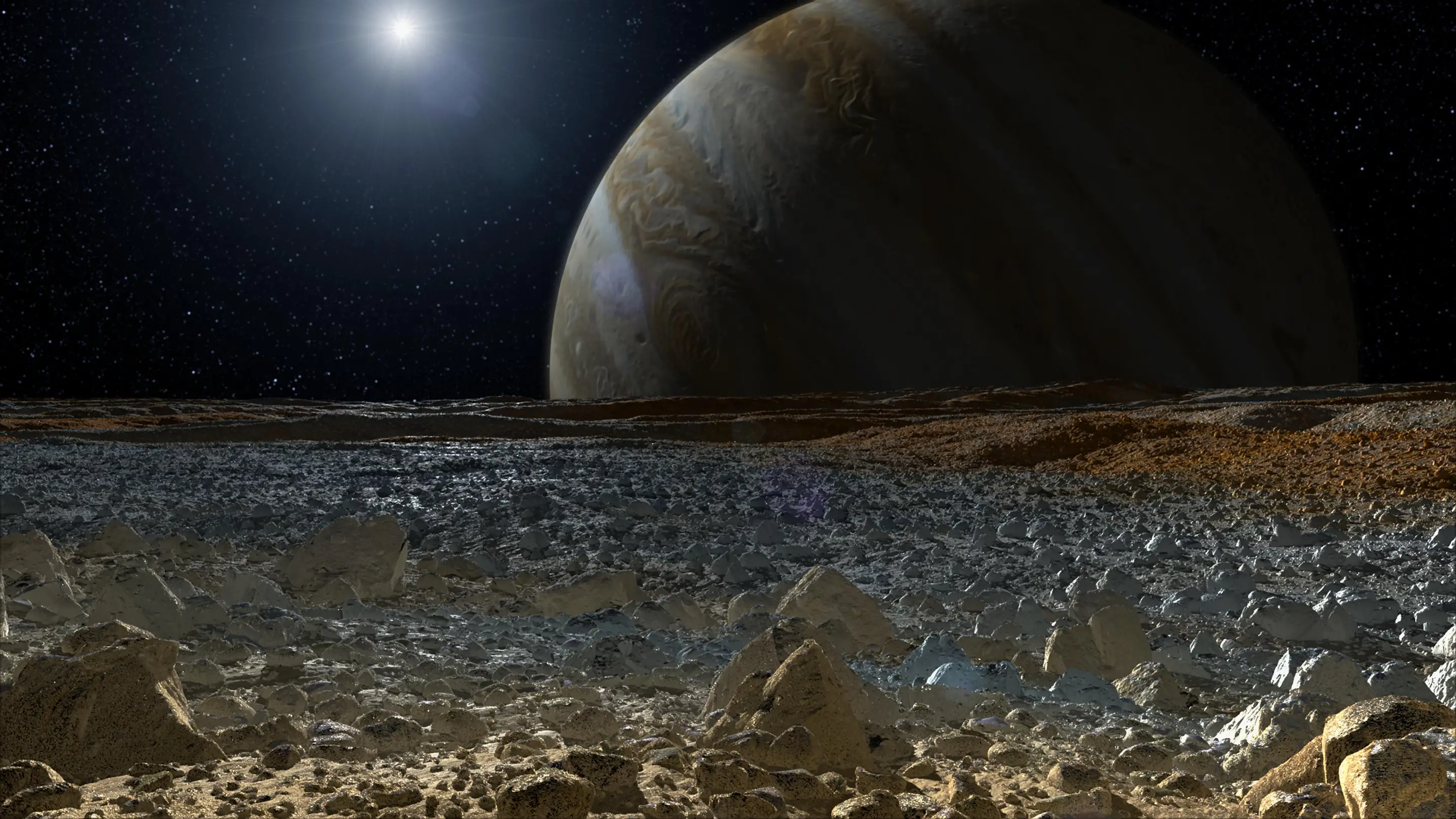 Artist's impression of the surface of Europa (Image: NASA)