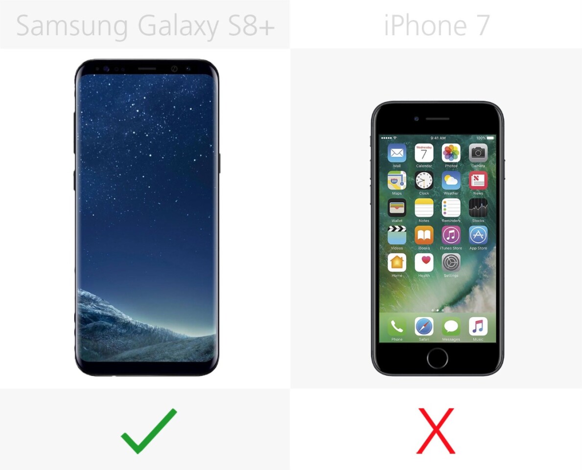 samsung galaxy s8 vs iphone 7