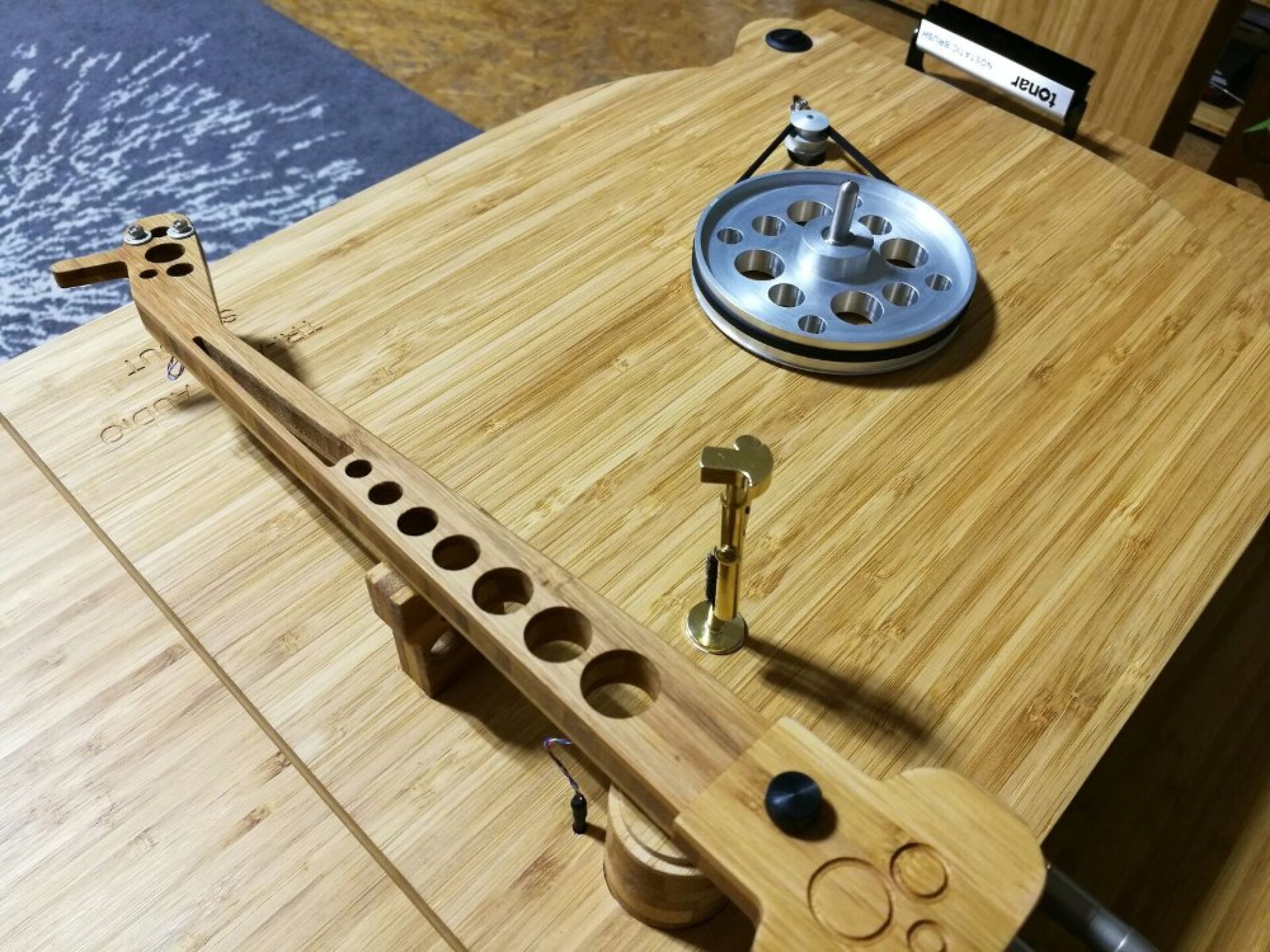 Beltdriven bamboo turntable gets vinyl in a beautiful spin