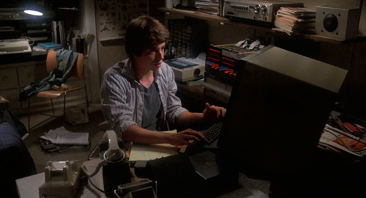 Matthew Broderick "war-dialing" in Wargames - to this day one of the more accurate representations of computer hacking in Hollywood cinema.