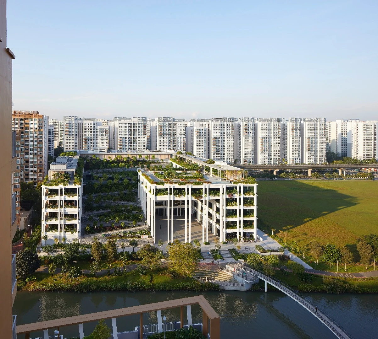 Oasis Terraces is topped by a heavily-landscaped roof that features planting beds for urban farming