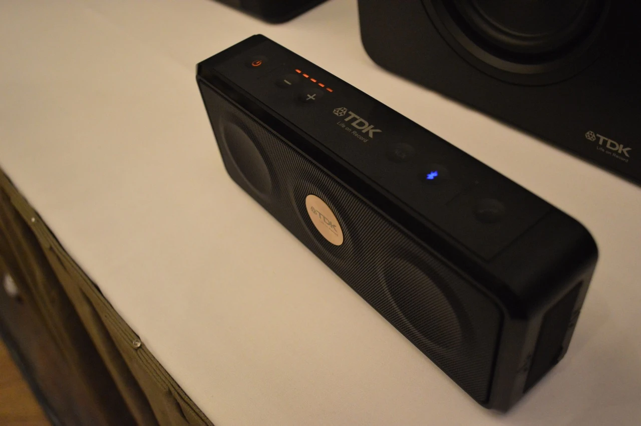 The Wireless Weatherproof Speaker was the unit pumping out the tunes at IFA 2012, with the fast-paced, drum and bass heavy tracks giving an indication of where TDK imagines this product will find a home