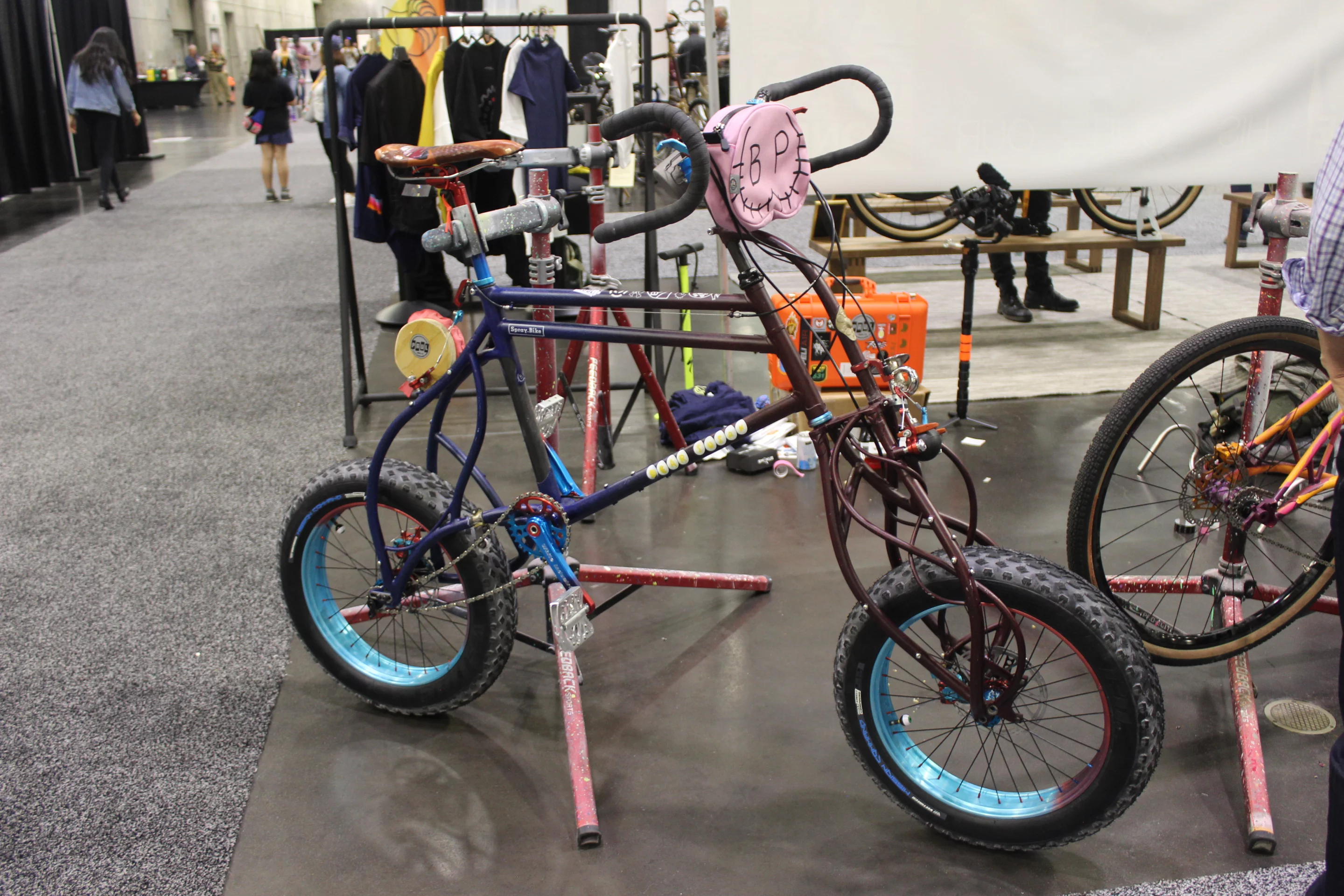 The one-off Pubesmobile (yes, that's what it's called) was built in a partnership between bike merchandise-maker BicyclePubes and frame-builder Petor Georgallou – the latter is the force behind Britain's Dear Susan bikes