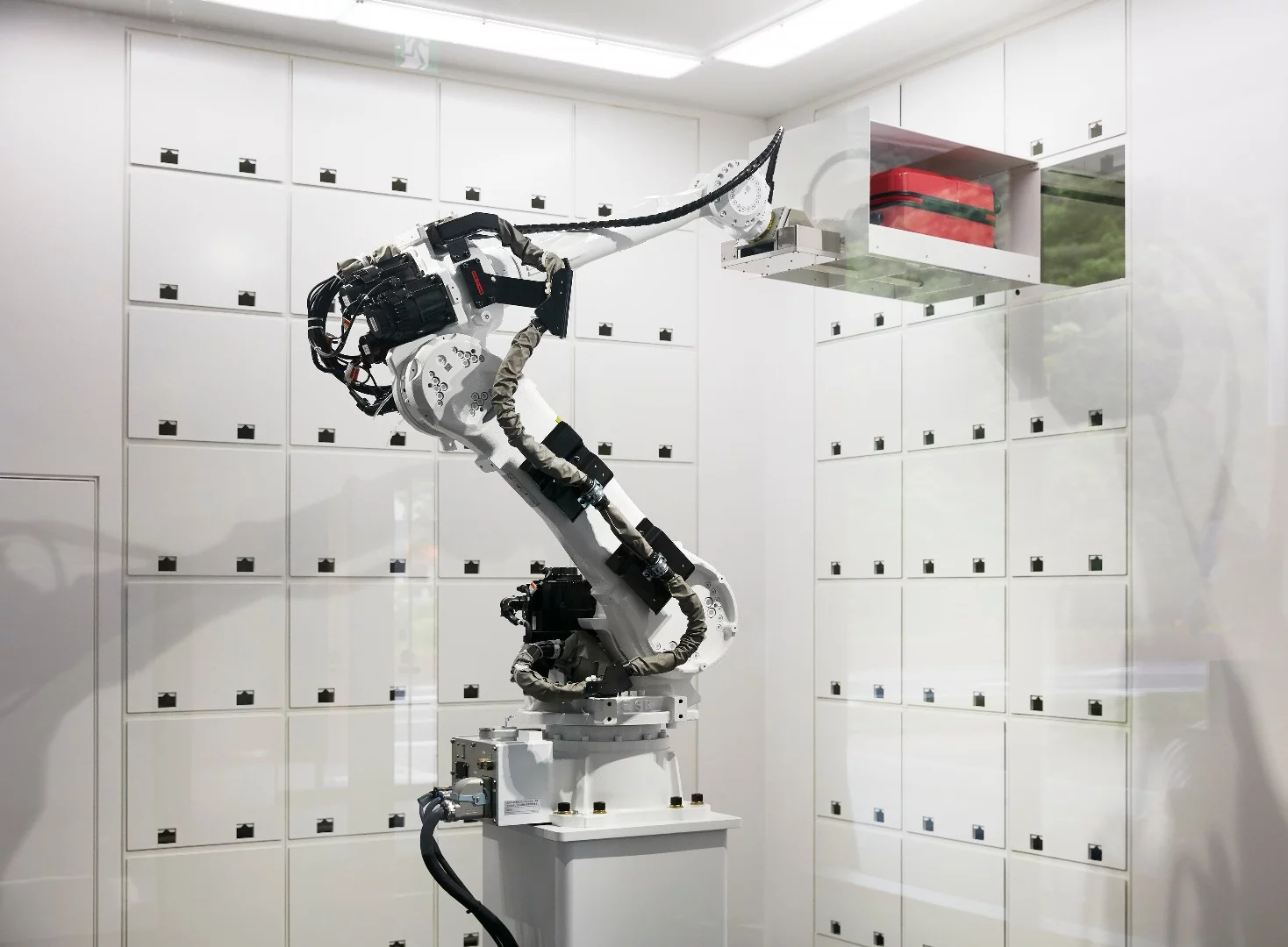 There is a robot employed in the cloak room that puts guests' items away into lockers for safe-keeping