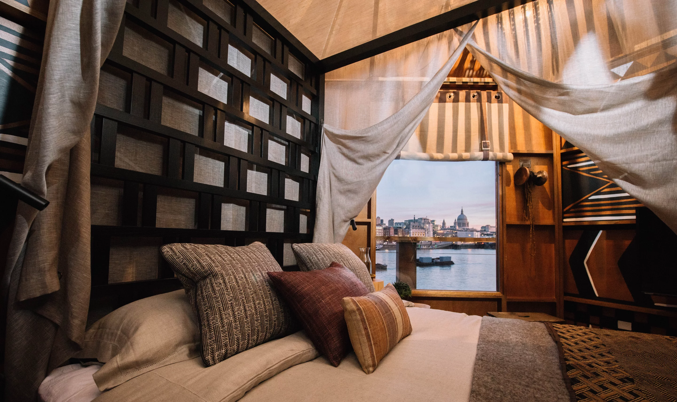 The interior is inspired by a South African safari lodge, and looks quite authentic