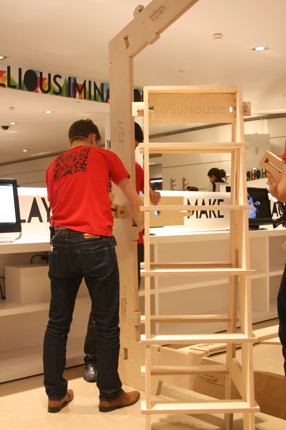 WikiHouse printed ladder and hammer come with the design (Photo: Bridget Borgobello/Gizmag)