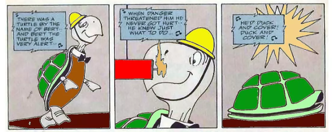 A "Duck and Cover" cartoon from the early 1950s (Image: USAEC)