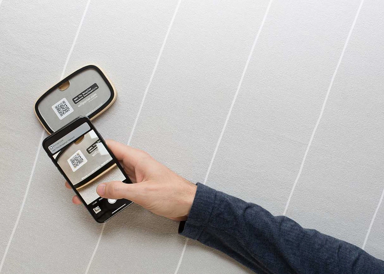 For phones that don't have NFC, a back up QR code option is available