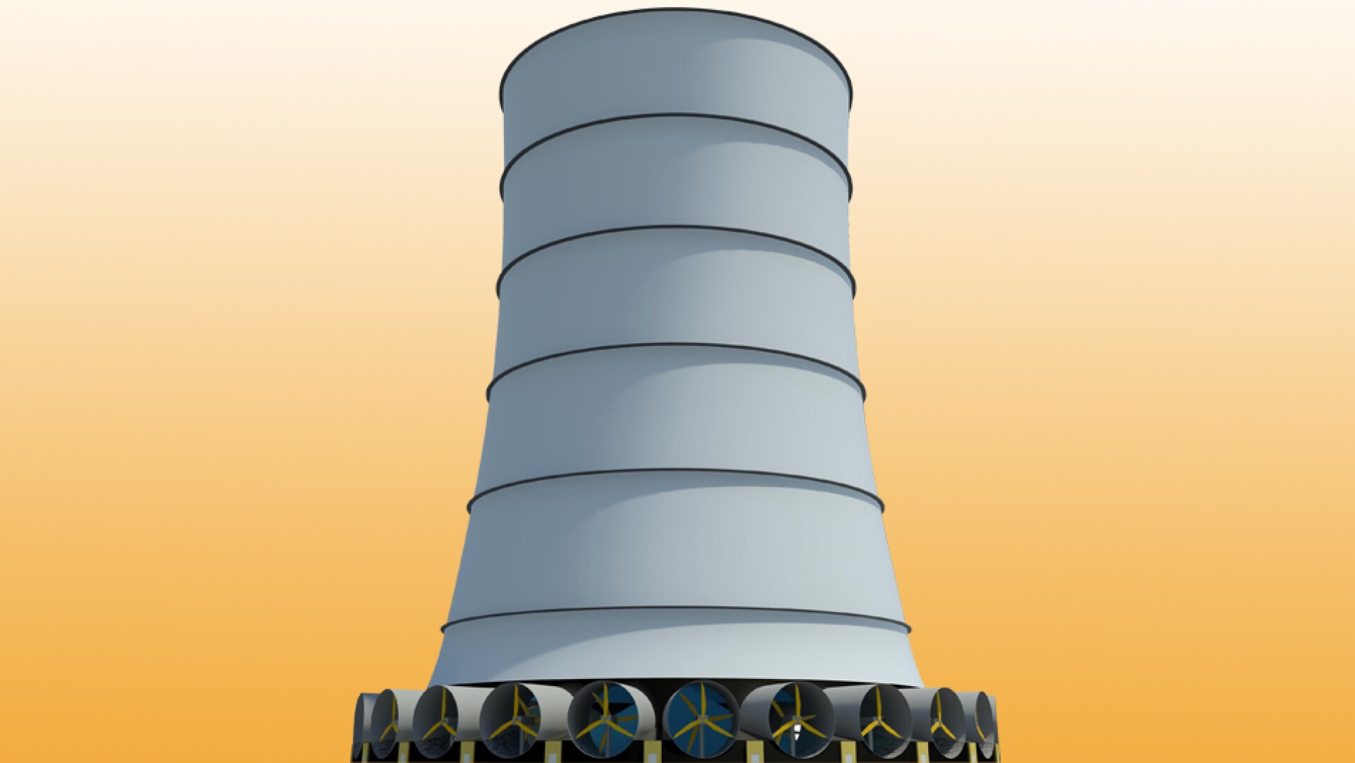 Solar Wind Energy's Downdraft Tower generates its own wind all year round