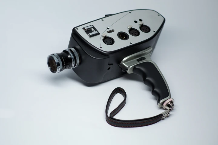 The Digital Bolex D16 Cinema Camera, sporting its snazzy retro pistol grip