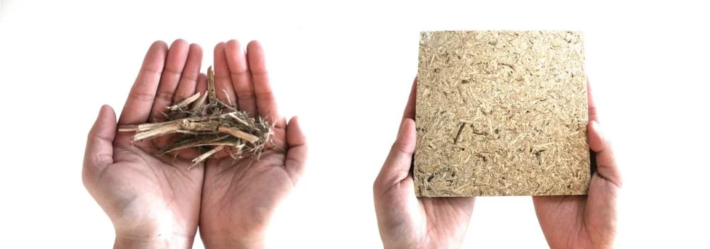 Board for the Biological House made from tomato stems