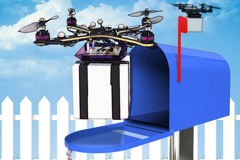 A new algorithm developed at MIT enables delivery drones to better preserve their health in real time (Illustration: Christine Daniloff/MIT (photograph of quadrotor courtesy of the researchers))