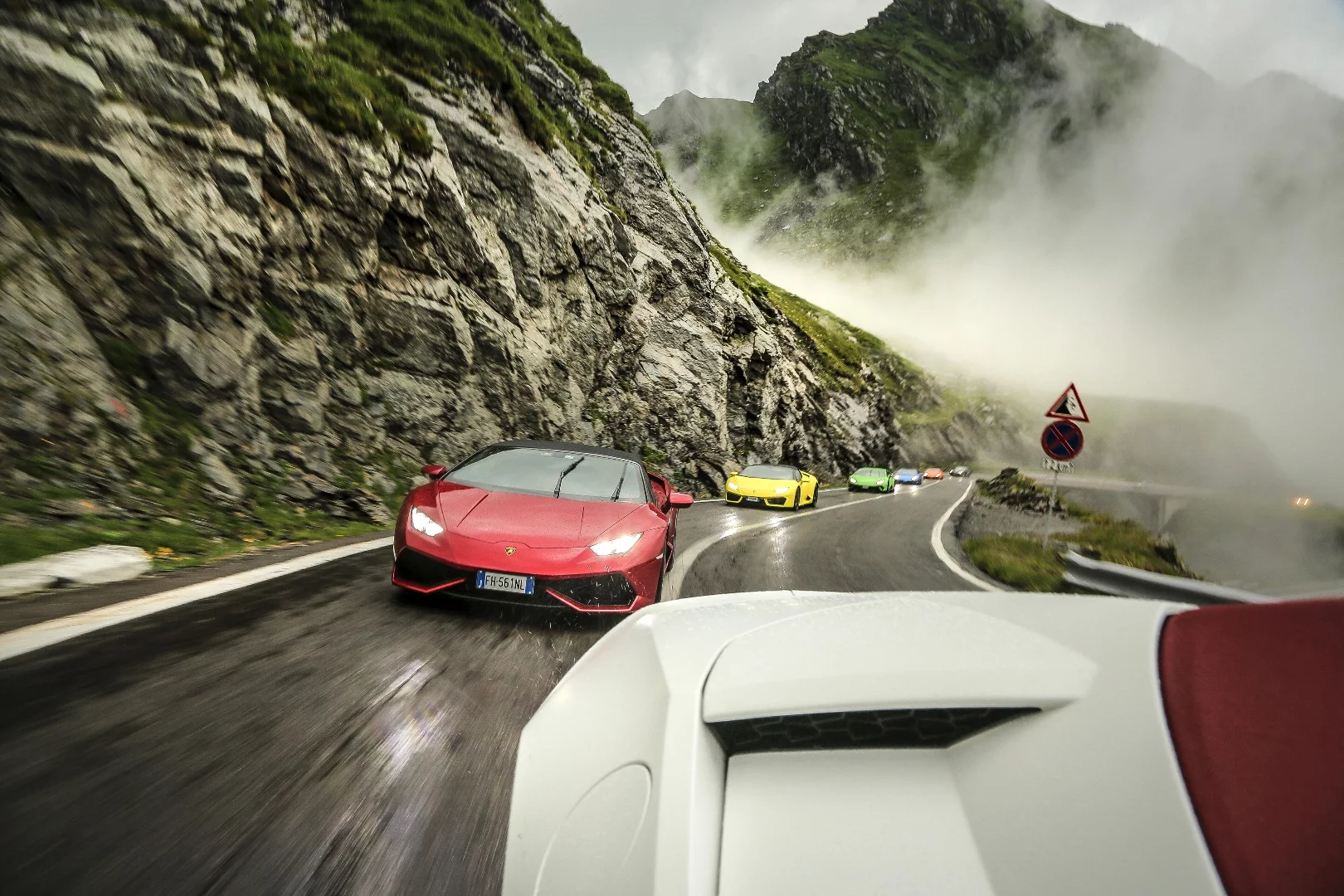 Lamborghini lets six Huracans loose on the Transfagarasan