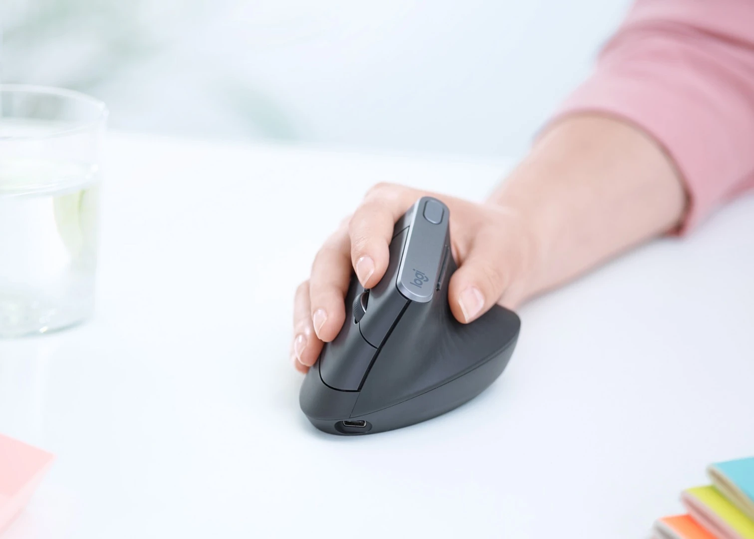 The MX Vertical can go four months between recharges, Logitech says